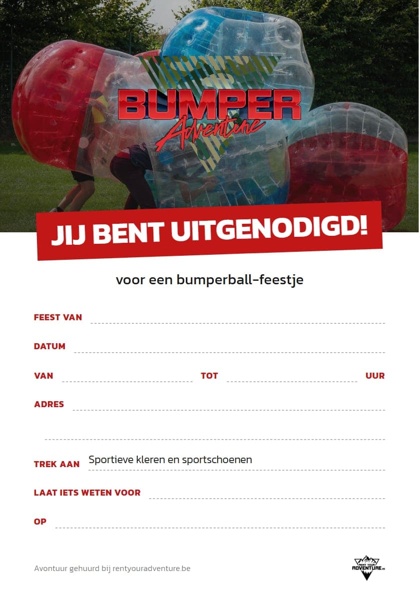 Uitnodiging voor een bumperball-feestje