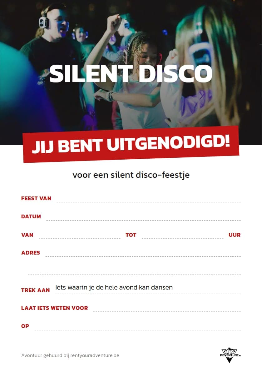 Uitnodiging voor een silent disco-feestje