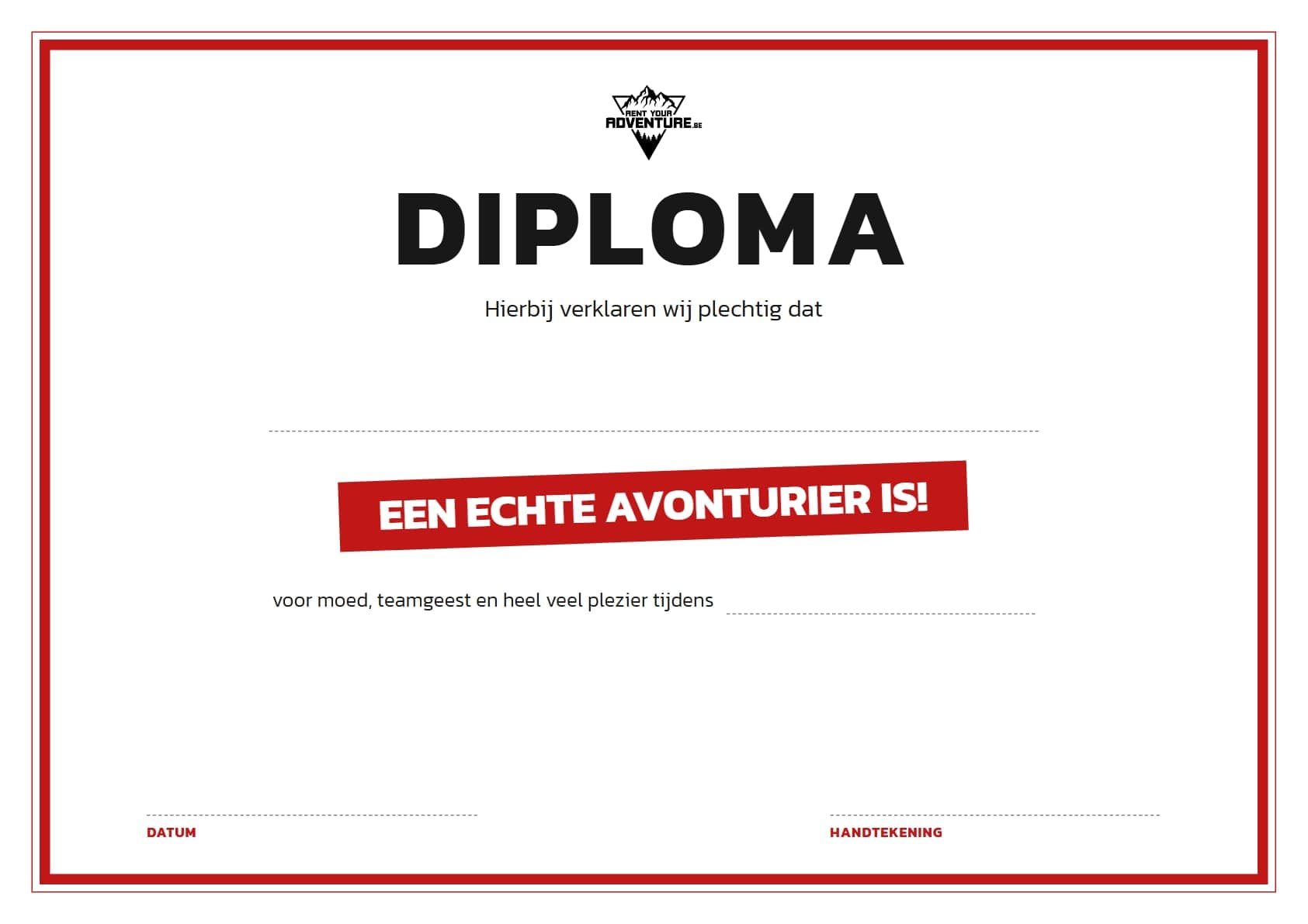 Diploma: een echte avonturier